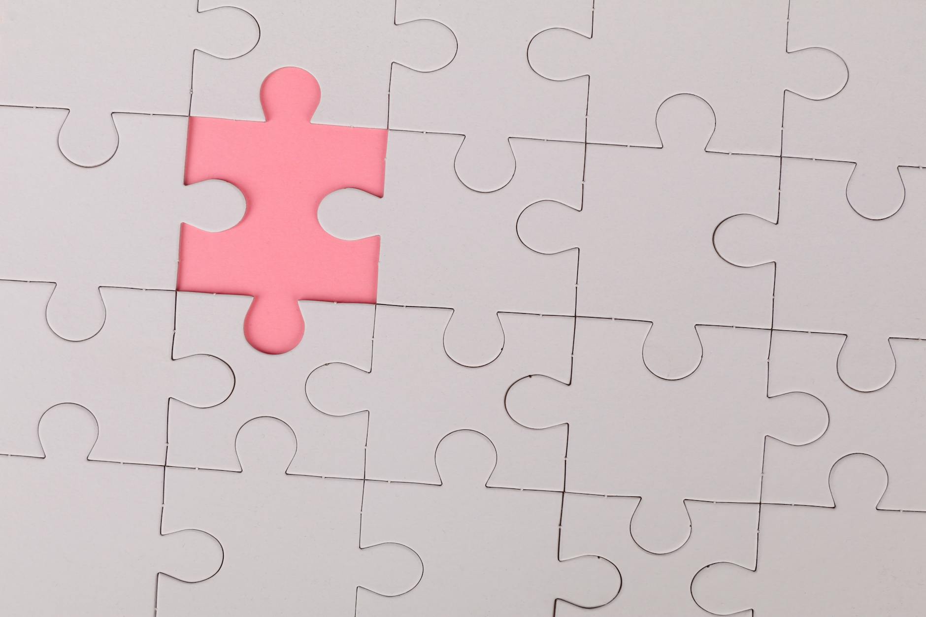 Pink Jigsaw Puzzle Piece