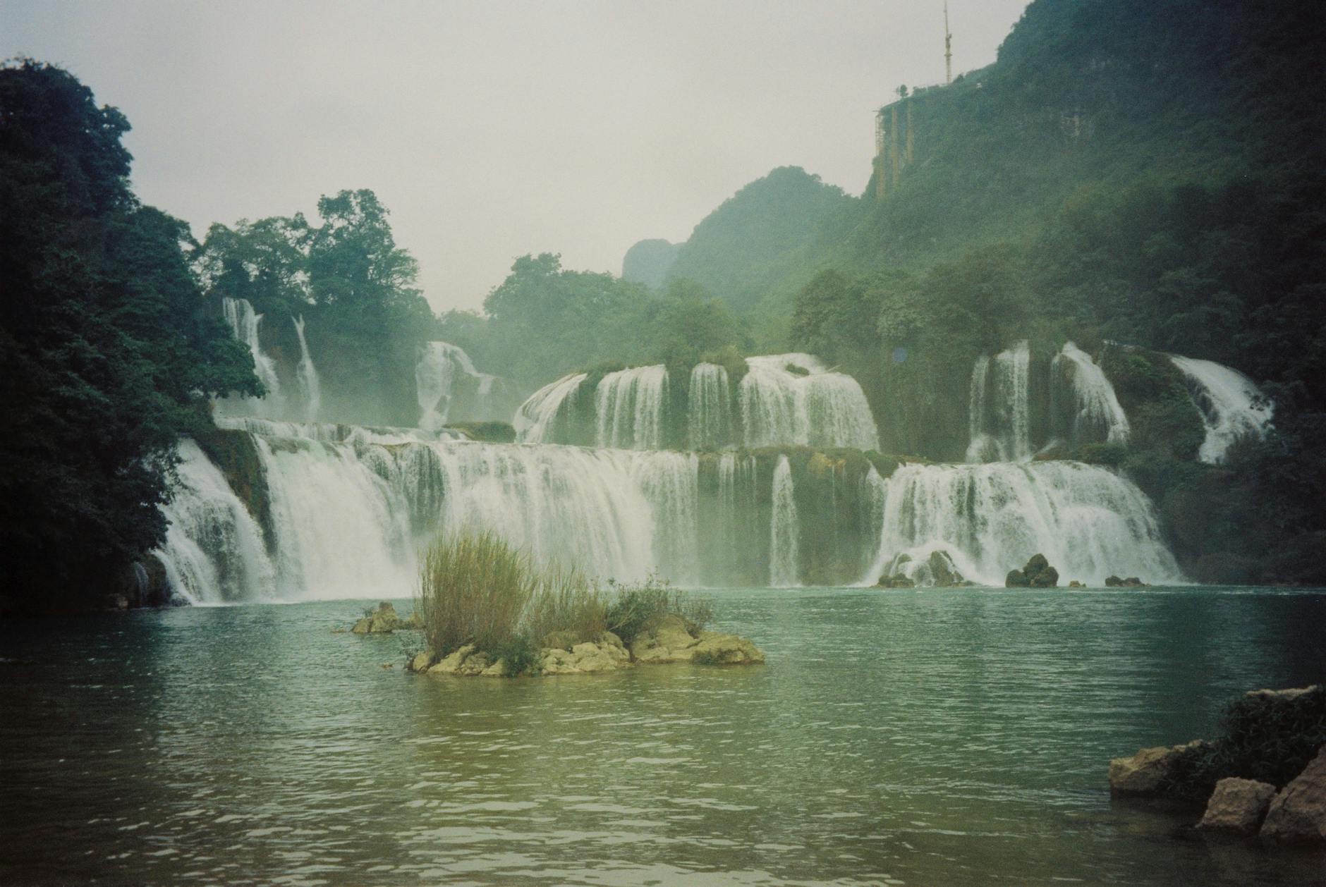 Cascades of Ban Gioc Waterfall at Ba Be Lake in Vietnam