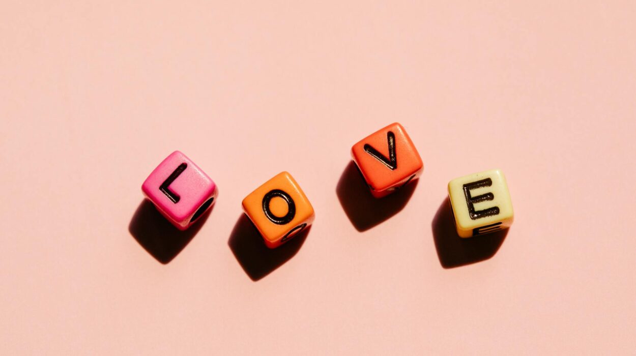 Colorful dice with Love inscription